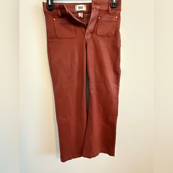 PAIGE Leenah Ankle Patch Pockets in Clay Sunset Luxe Coating Jeans - Picture 7 of 8